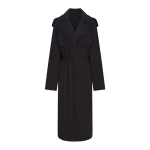 SKIMS Boyfriend Fleece Trench Coat in Onyx - XS